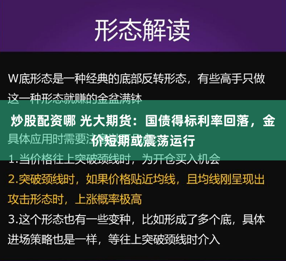 炒股配资哪 光大期货：国债得标利率回落，金价短期或震荡运行